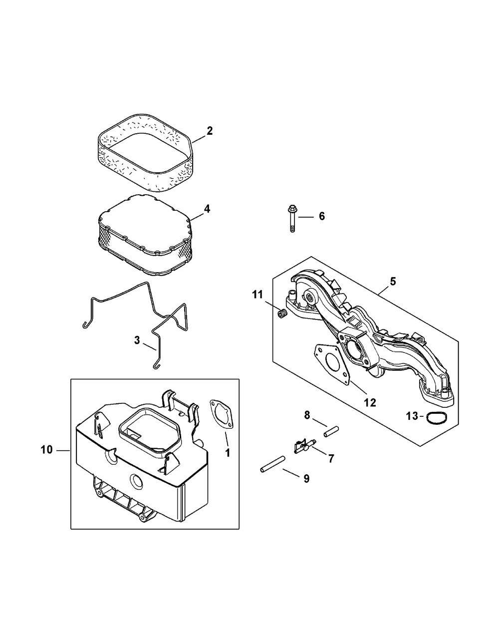 Kohler Sv715-3030 Air Intake And Filtration Diagram and Parts List for Z-FORCE48 (17BF3AGV-17BF3AGV010)(2011) Cub Cadet Lawn Tractor